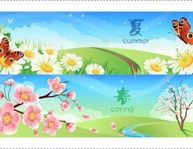 Spring and Summer banner vector