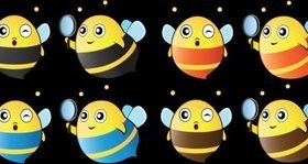 Cartoon cute bee vector graphics