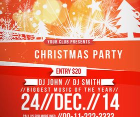Christmas Party poster 4 design vector