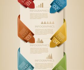 Number Origami Infographics 4 vector graphics
