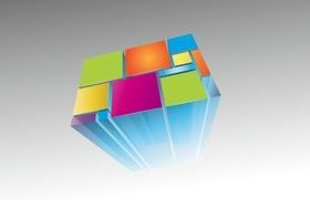 3D Geometric shapes background vector