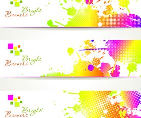 Neon Grunge banner set vector