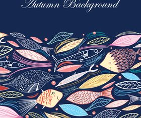 Line autumn pattern background 2 vectors