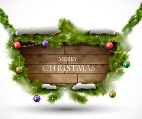 Christmas Wooden plaque vector