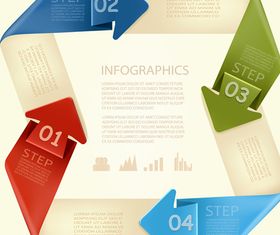 Number Origami Infographics 3 vectors material