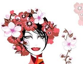 Girl hair and flower 1 vector