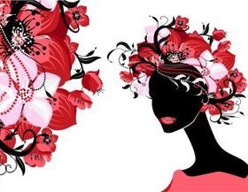Girl hair and flower 2 vector