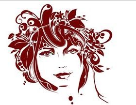 Girl hair and flower 3 vector