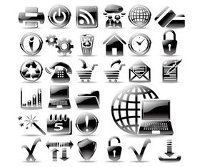 Black Society icons vector