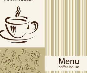 Coffee house menu cover vector material