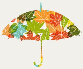 Autumn Leaf umbrell background vectors