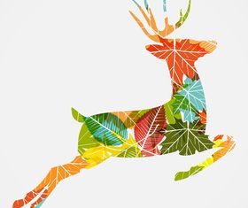 Autumn Leaf Deer background vector