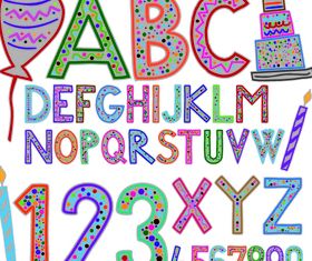 Christmas Letters and numbers 2 vector