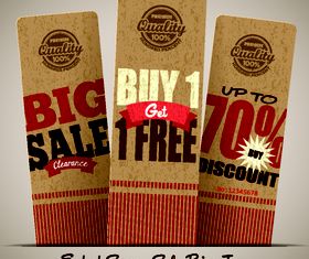 Retro Cardboard tags 1 vector