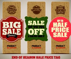 Retro Cardboard tags 2 vector