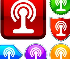 Colored Signal icons vector