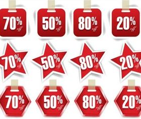 Creative Red Stickers vector design