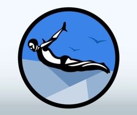 Cliff Diving Logo set vector