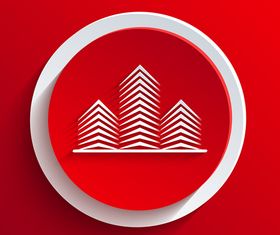 3D Paper cut red and white background vector