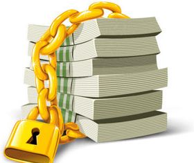 Golden locks and paper money vector