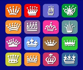 Imperial crown icons shiny vector