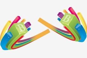 3D colored abstract background set vector