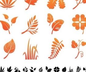 Golden yellow leaves silhouette vector
