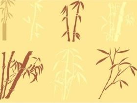 Different silhouette bamboo vector material