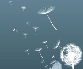 Shiny dandelion silhouette shiny vector