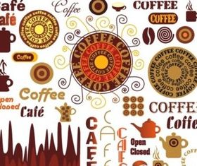 Different Design elements coffee set vector