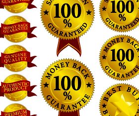 Golden gear labels 1 vector