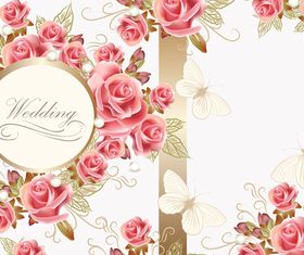 Wedding rose background 1 vector