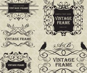 Vintage floral frames vectors graphics