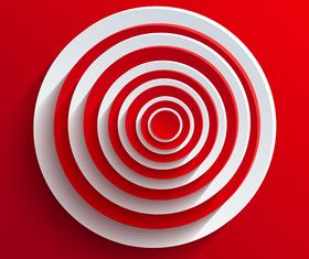 3D Paper cut red and white background 4 vector