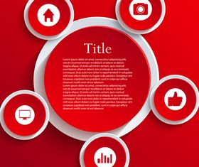 3D Paper cut red and white background 5 vector