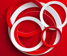 3D Paper cut red and white background 6 vector