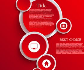 3D Paper cut red and white background 7 vectors