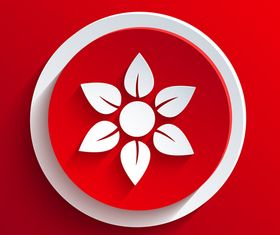 3D Paper cut red and white background 9 vector