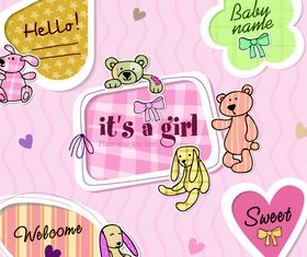 Cartoon cute text clouds 1 vector