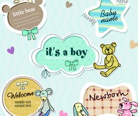 Cartoon cute text clouds 5 vector