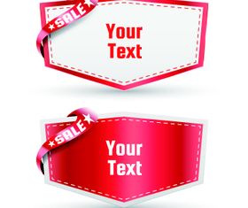 Red ribbon sale labels 1 vector
