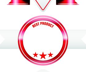 Red ribbon sale labels 2 vector