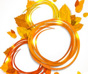 Abstract Ribbon Autumn leaf background vector material