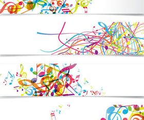 Abstract music banner vector