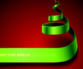 Green ribbon background vector