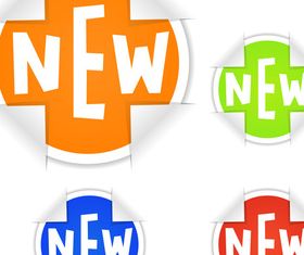 Colored stickers vector