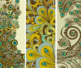 Vintage pattern benner 2 vector