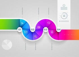 Ribbon number infographic graphics 2 vector