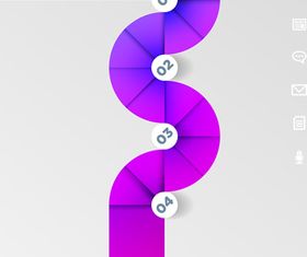 Ribbon number infographic graphics 3 vector