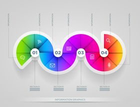 Ribbon number infographic graphics 5 vector